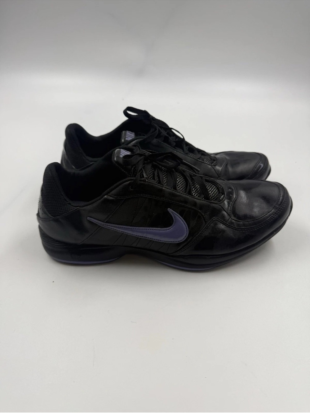 Nike Air Running Shoes Sneakers Woman Black Purple Swoop Size 10